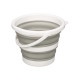 BALDE PLASTICO DOBRAVEL REDONDO CINZA BRANCO 5L