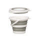 BALDE PLASTICO DOBRAVEL REDONDO CINZA BRANCO 5L