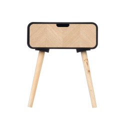 TABLE D'APPOINT 1 TIROIR NOIR BOIS