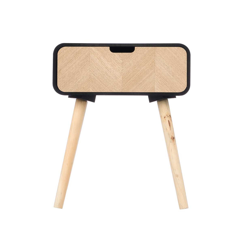 TABLE D'APPOINT 1 TIROIR NOIR BOIS