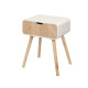 TABLE D'APPOINT 1 TIROIR BOIS BLANC