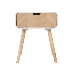 TABLE D'APPOINT 1 TIROIR BOIS BLANC