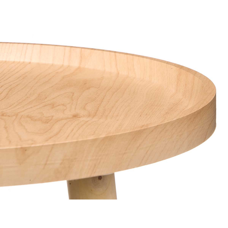 MESA AUXILIAR REDONDA MADEIRA NATURAL 40CM DIÂM