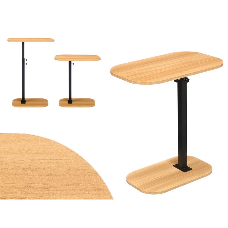 TABLE D'APPOINT AJUSTABLE 48X30CM NOIR BOIS