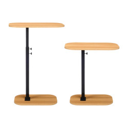 ADJUSTABLE SIDE TABLE WOOD BLACK 48X30CM