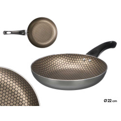 POÊLE INDUCTION ANTIADHÉSIVE NID D'ABEILLE GRIS 22