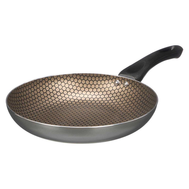 POÊLE INDUCTION ANTIADHÉSIVE NID D'ABEILLE GRIS 24