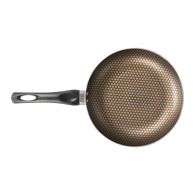 POÊLE INDUCTION ANTIADHÉSIVE NID D'ABEILLE GRIS 24