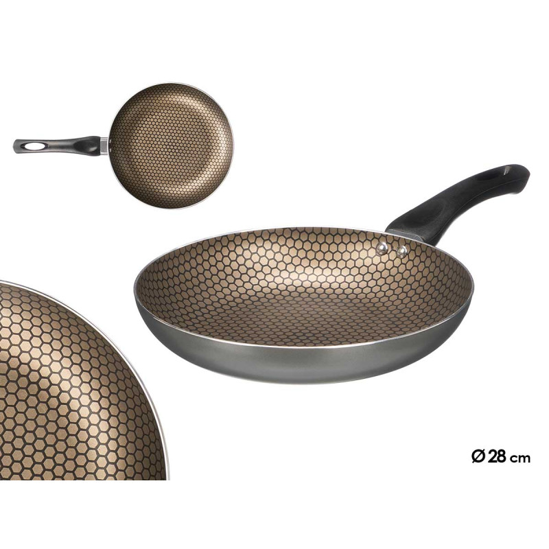 POÊLE INDUCTION ANTIADHÉSIVE NID D'ABEILLE GRIS 28