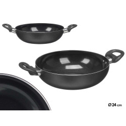 WOK POIGNÉES ANTHRACITE 24CM