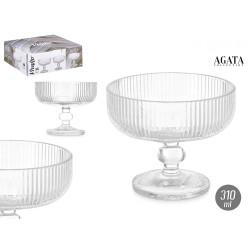 TAÇA GELADO 310ML TRANSPARENTE RISCAS