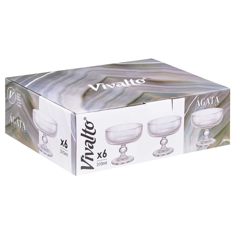 TAÇA GELADO 310ML TRANSPARENTE RISCAS