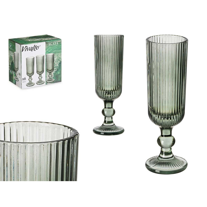 COUPE À CHAMPAGNE 160ML VERT MOUSSE RAYURES