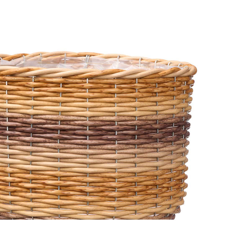 SET 3 CESTE PLASTICA GAMBE LEGNO MULTICOLORE