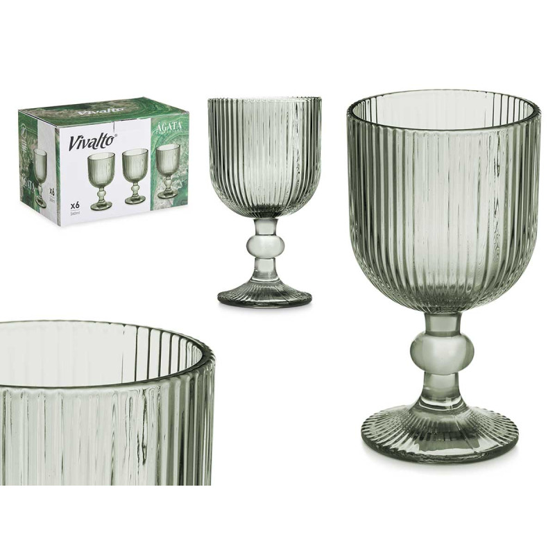 COUPE À VIN 260ML VERT MOUSSE RAYURES