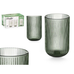 VASO ALTO VERDE MUSGO RAYAS 430ML 