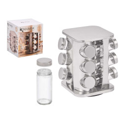 CONJUNTO FRASCOS ESPECIARIAS AÇO 12 U
