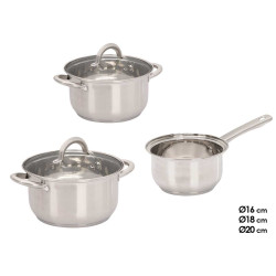 SET 5PCS PENTOLE ACCIAIO MANICI