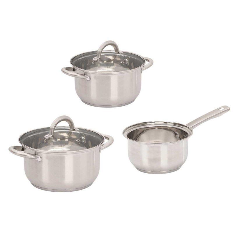 SET 5PCS PENTOLE ACCIAIO MANICI