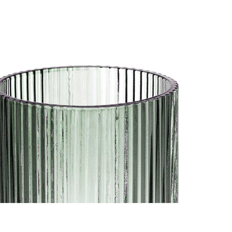 VASO BAJO VERDE MUSGO RAYAS 270ML 
