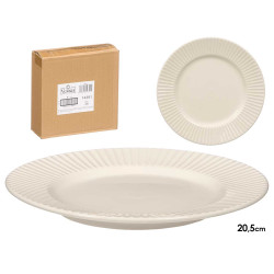 PRATO LADO PORCELANA RISCAS ELEVADAS 20,5CM