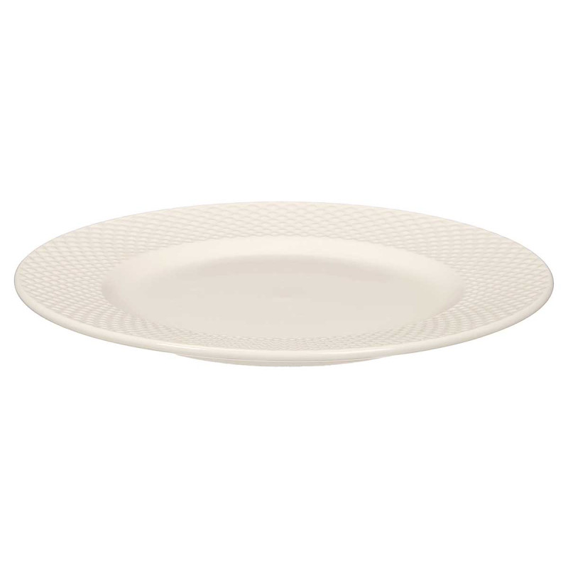 ASSIETTE DESSERT PORCELAINE RELIEF LOSANGES 20,5CM