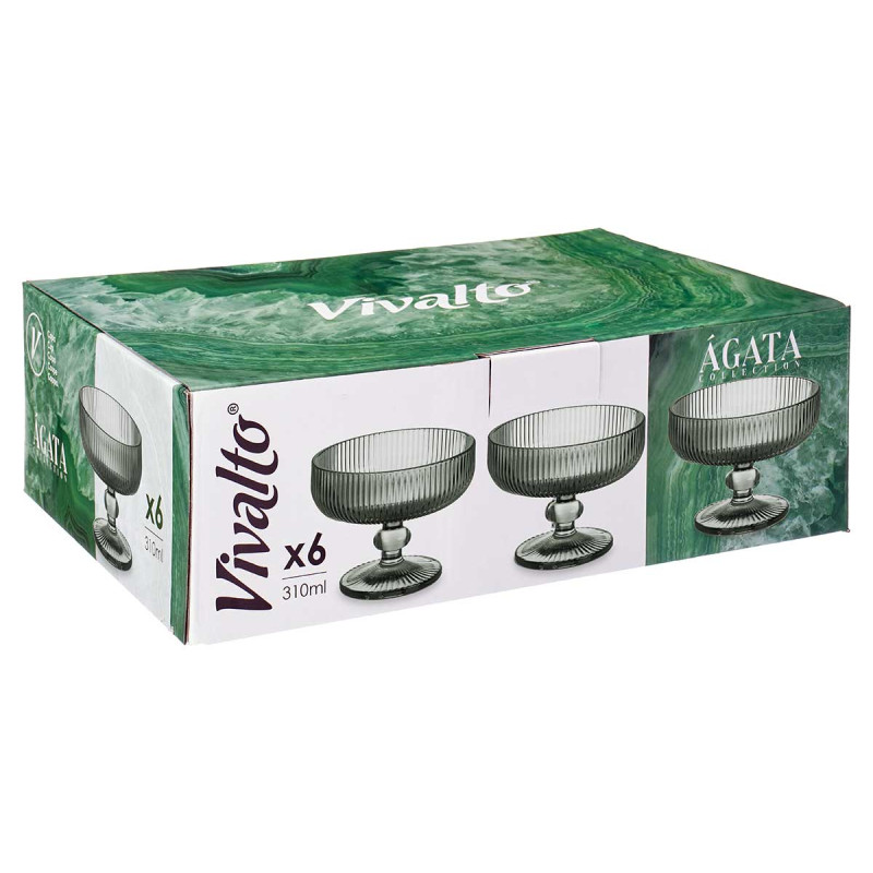 COPA HELADO VERDE MUSGO RAYAS 310ML