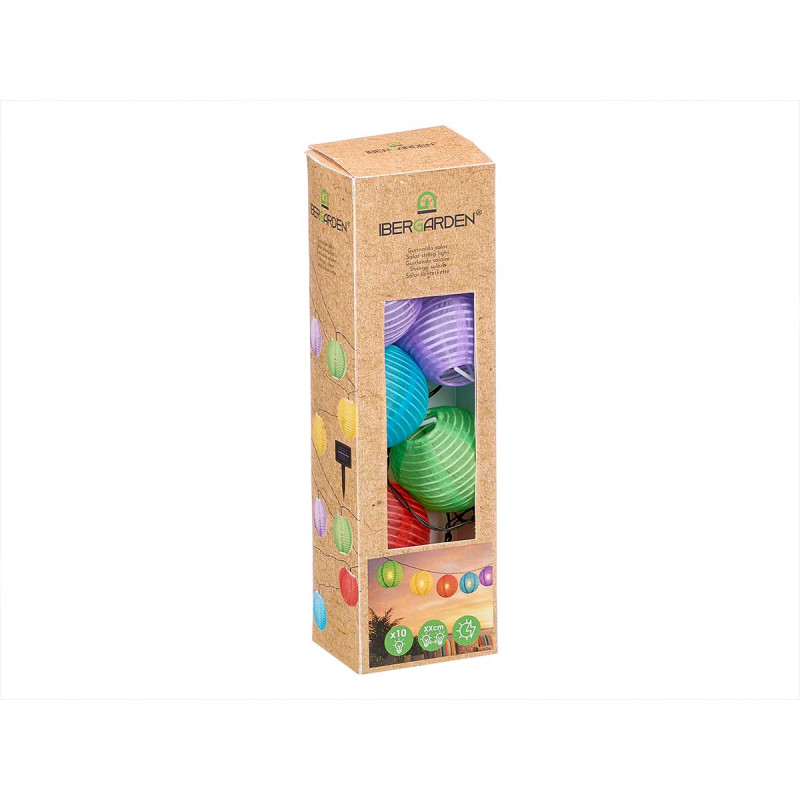 GUIRLANDE SOLAIRE 10 BOULES MULTICOLORES