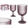 VERRE À EAU 370ML ROSE RAYURES
