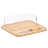 TABLA QUESO BAMBU TAPA PLASTICO CUCHILLO