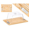 BAMBOO CHEESE BOARD SQUARE LID 2 UTENSILS