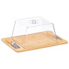 TABLA QUESO BAMBU TAPA CUADRADA 2 UTENSILIOS