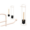 ESCOBILLERO PORTARROLLO METAL BEIGE BAMBU