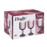 CALICE VINHO 260ML ROSA RISCAS