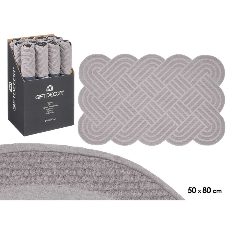 FLOOR MAT KNOTS GREY 50X80CM