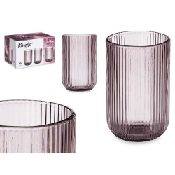 COPO ALTO 430ML ROSA RISCAS