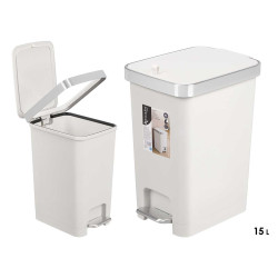 BALDE DO LIXO PEDAL BRANCO 15L