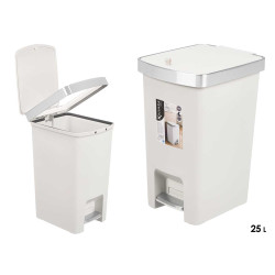 BALDE DO LIXO PEDAL BRANCO 25L