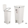 PEDAL TRASH BIN WHEELS WHITE 45L