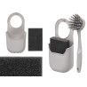 SET 3PCS SCOURING HOLDER SCOURER BRUSH GRAY