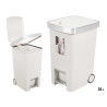 BALDE LIXO PEDAL 35L BRANCO RODAS