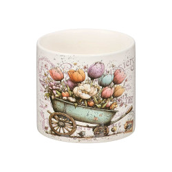 POT CÉRAMIQUE CHAR FLEURS