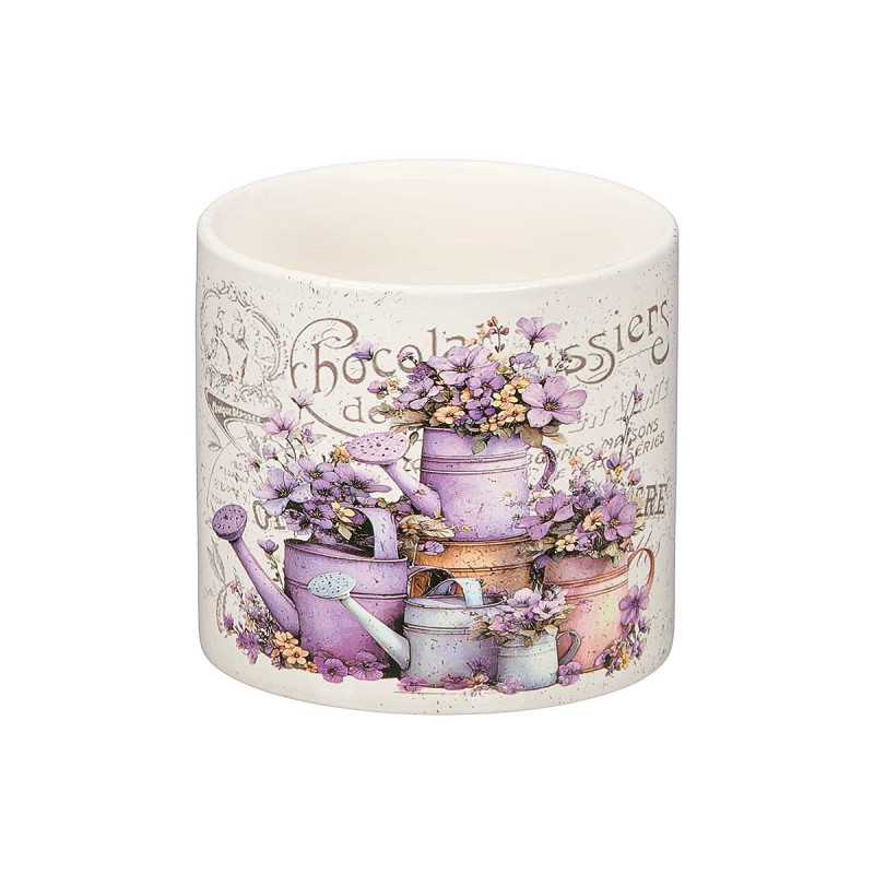 VASO CERÂMICO FLORES ROXAS