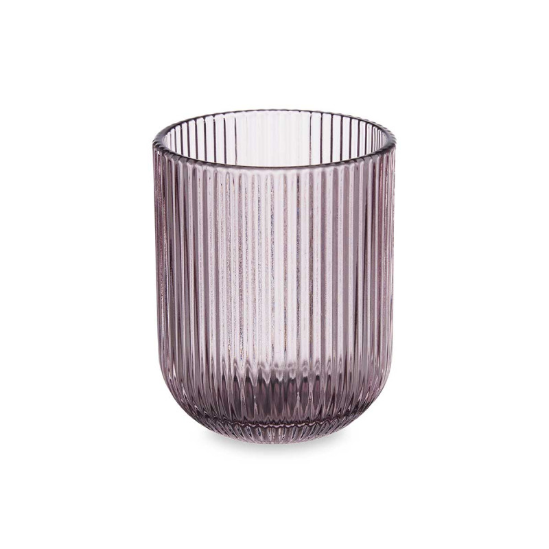VASO BAJO ROSA RAYAS 270ML