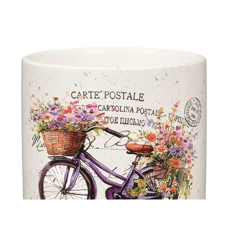 VASO CERAMICA BICICLETTA FIORI