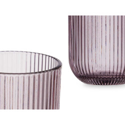 BICCHIERE BASSO 270ML STRISCE ROSA 