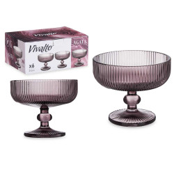 COPA HELADO ROSA RAYAS 310ML