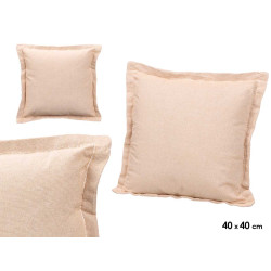 ALMOFADA FRANZIDA FECHO BEGE 40 × 40 CM