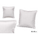 ALMOFADA CINZA CLARO FOLHOS FECHO 40 × 40 CM
