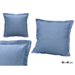 CUSCINO ZIP ARRICCIATO BLU 40 × 40 CM